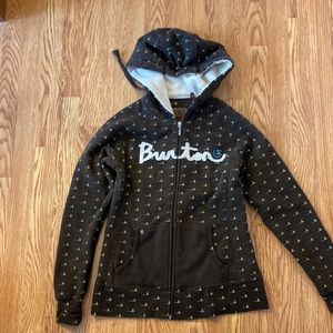 Burton Size Small fleece lined zip up hoodie